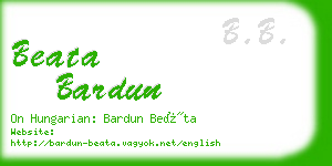 beata bardun business card